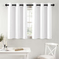 MIULEE Short Curtains for Windows - Pure White Half Window Curtains Thermal Insulated Privacy Drapes for Kitchen Bedroom Bathroom Grommet Top Small Basement Tiers W40 x L36 Inch 2 Panels