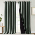 NICETOWN Dark Mallard 100% Blackout Curtains for Windows, Super Heavy-Duty Black Lined Total Darkness Drapes for Bedroom, Privacy Assured Window Treatment for Patio (Pack of 2, 70" W x 108" L)