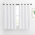 NICETOWN 50% Blackout White Curtain Set, Modern Design Solid Grommet Draperies/Drapes for Basement & Nursery Room (2 Panels, 52 inches Wide, 45 inches Long)