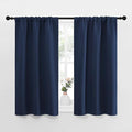 NICETOWN Kitchen Curtains, Short Blackout Curtains & Drapes, Thermal Insulated Rod Pocket Window Treatment Draperies for Nursery (Navy, 34 in x 45 in (W x L), Set of 2)