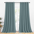 NICETOWN Bedroom Curtains Blackout Drapery Panels, 2 Panels, 70 x 108 inches, Greyish Blue, Three Pass Microfiber Thermal Insulated Solid Ring Top Blackout Window Curtains/Drapes