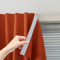 Self Adhesive Curtains Portable Blackout Curtain Simple and Easy to Install Bedroom Window Thermal Lnsulated Kitchen Room Darkening Black Small Drapes, 47" W X 79" L, Orange, 1 Panel