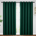 Yakamok Blackout Curtains Room Darkening Thermal Insulated Window Panels,Solid Grommet Top Drapes for Bedroom/Living Room(62Wx84L, Dark Green, 2 Panels)