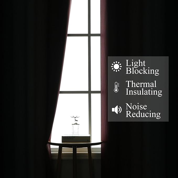 Estelar Textiler Navy Blue and Burgundy Red Ombre Blackout Curtains & Drapes for Living Room, Thermal Insulated Grommet Energy Saving Window Gradient Curtains for Bedroom, 52Wx108L, 2 Panels