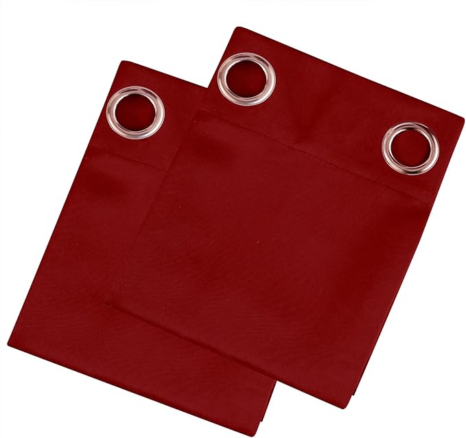 LEMOMO Blackout Curtains 66 x 54 Inch Long Red Curtains Set of 2 Panels Room Darkening Curtains for Bedroom and Living Room