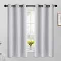 Yakamok Room Darkening Blackout Curtains for Bedroom,Thermal Insulated Grommet Top Window Drapes for Living Room,42W x 63L,Greyish White,2 Panels