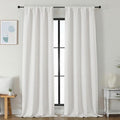 Simplebrand Ava Light Beige Light Filtering Curtains for Bedroom 96 Inches Long 2 Panels, Solid Thermal Insulated, Energy Saving Nursery Window Treatment Drapes, W40 x L96 Inch, Light Beige