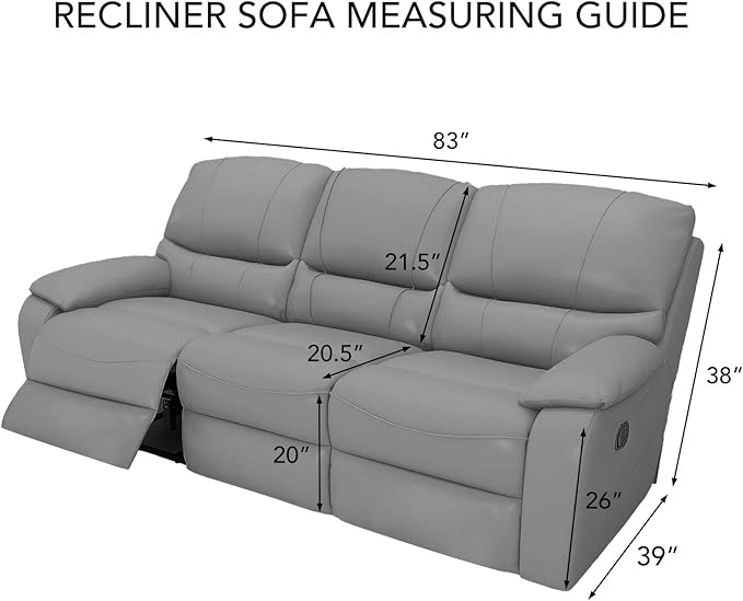 PureFit Super Stretch 3 Seats Recliner Chair Sofa Couch Cover with Pocket – Non Slip Soft Sofa Slipcover, Washable Spandex Reclining Furniture Protector for Kids, Pets (Recliner Sofa, Dark Gray)