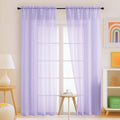 Lavender Sheer Curtains 84 Inches Long 2 Panels, Elegant Airy Transparent Light Filtering Window Curtains, Window Drapes for Living Room Bedroom, Top Dual Rod Pocket Design, 2x42Wx84L Inches