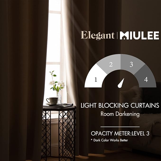 MIULEE Blackout Curtains 94 Inches Long for Bedroom Living Room Thermal Insulated Room Darkening Grommet Top Solid Light Blocking Drapery Set of 2 Window Panels Beige