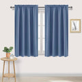 DWCN Blackout Curtains – Thermal Insulated, Energy Saving & Noise Reducing Bedroom and Living Room Curtains, Dusty Blue, W 52x L 45 Inch, Set of 2 Rod Pocket Curtain Panels