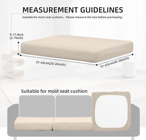 12Pcs Outdoor Cushion Covers, Patio Cushion Covers,Stretch Elastic Slipcovers, Replacement Washable & Reusable Furniture Protector for Patio Couch (Beige,Cover Only)
