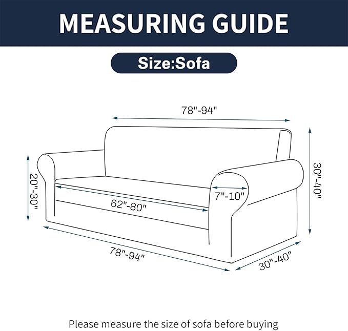 Cupuamon 2026 New Stretch Sofa Slipcovers Couch Cover for 3 Cushion Furniture Protector Sofa Covers with Elastic Bottom Jacquard Fabric Small Checks for Pets, Kids -Sofa, Khaki