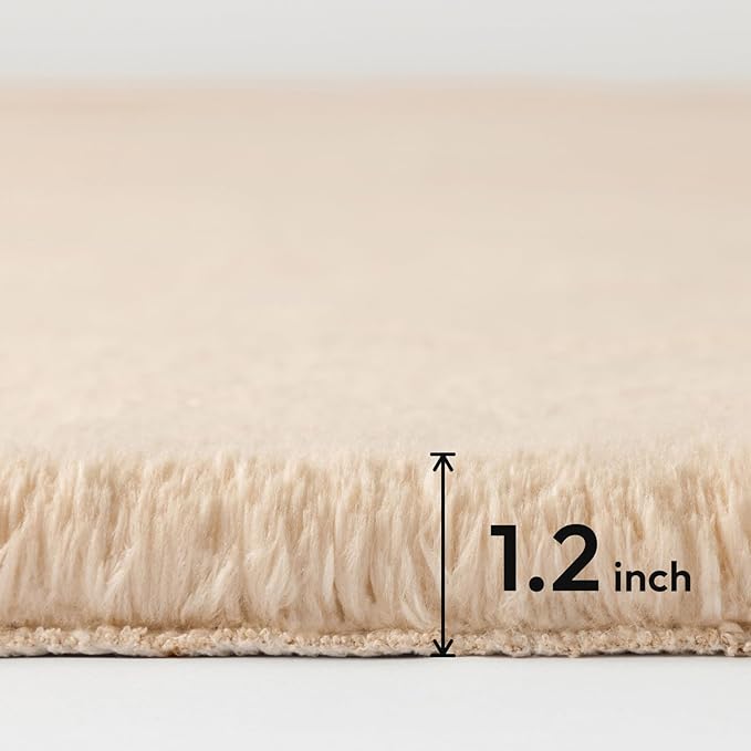 Ashler HOME DECO Ultra Soft Faux Rabbit Fur Chair Couch Cover Area Rug for Bedroom Floor Sofa Living Room Pink Round 3 x 3 Feet