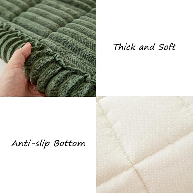 Couch Cover for Dogs Washable, Fuzzy Pet Couch Covers for 3 Cushion Sofa Pet Friendly, Non Slip Sofa Cover (Green, 23.6" x 47"/60 x 120cm)