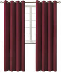 BGment Blackout Curtains for Living Room - Grommet Thermal Insulated Room Darkening Curtains for Bedroom, 2 Panels of 52 x 95 Inch, Burgundy