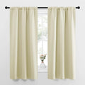 NICETOWN Bedroom Curtains for Kids Room, Window Treatment Thermal Insulated Solid Room Darkening Drape Panels for Girls Room (Beige, Set of 2, 34 inches Width by 63 inches Length)