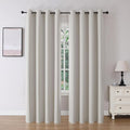 Joydeco Blackout Curtains 95 Inch Length 2 Panels Set, Thermal Insulated Long Curtains& Drapes 2 Burg, Room Darkening Grommet Drapes for Living Room Bedroom Window (Natural, W52 x L95 Inch,)