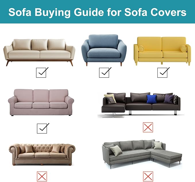 U-NICE HOME Stretch Couch Cover Sofa Cover Sofa Slipcover Furniture Protector for 4 Cushion Couch Sofa Pet Friendly(Oversized Sofa, Beige)