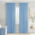 MIULEE Sky Blue Back Tab Blackout Curtains 84 Inch Length 2 Panels Set for Living Room Bedroom Privacy, Rod Pocket/Pinch Pleat Thermal Insulated Room Darkening Pleated Light Blocking Drapes