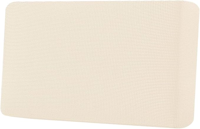 H.VERSAILTEX Super Stretch Individual Seat Cushion Covers Sofa Covers Couch Cushion Covers Slipcover Sets Thick Jacquard Textured Twill Fabric (1 Piece Loveseat Cushion Cover, Cream)
