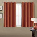 H.VERSAILTEX Blackout Curtain for Living Room Small Window Kitchen Blackout Curtains 45 inch Length Energy Saving Solid Grommet Blackout Drape, One Panel, Orange, 52" W x 45" L