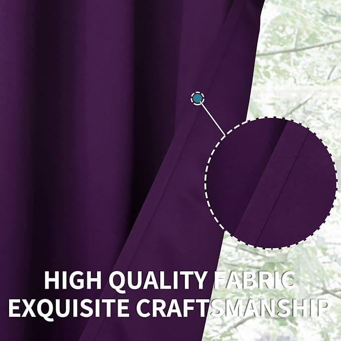 BGment Blackout Curtains - Grommet Thermal Insulated Room Darkening Bedroom and Living Room Curtain, Set of 2 Panels (52 x 54 Inch, Royal Purple)