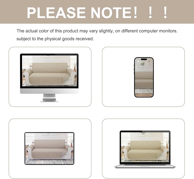 Recliner Chair Covers Reversible Sofa Cover Couch Cover for Pets Lazy Boy Furniture Protector(28''Recliner,Sand/Beige)