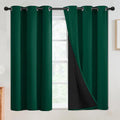 SimpleHome 100% Blackout Curtains for Bedroom,Thermal Insulated Dark Green Grommet Window Drapes Room Darkening Curtains for Living Room with Black Back,42 x 54 Inch,2 Panels