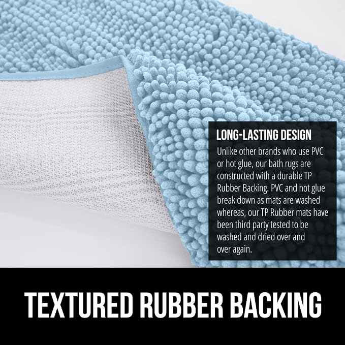 GORILLA GRIP Bath Rug Mat 44x26, Thick Soft Absorbent Chenille, Quick Dry - Image 5