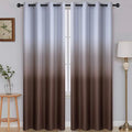 SimpleHome Ombre Room Darkening Curtains for Bedroom, Light Blocking Gradient Grey White to Brown Thermal Insulated Grommet Window Curtains/Drapes for Living Room,2 Panels, 52x84 inches Length