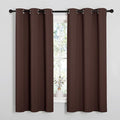 NICETOWN Nursery Essential Thermal Insulated Solid Grommet Top Blackout Curtains, Home Decoration Privacy Curtains for Bedroom (Chocolate Brown, 1 Pair, 42 x 63 inches)