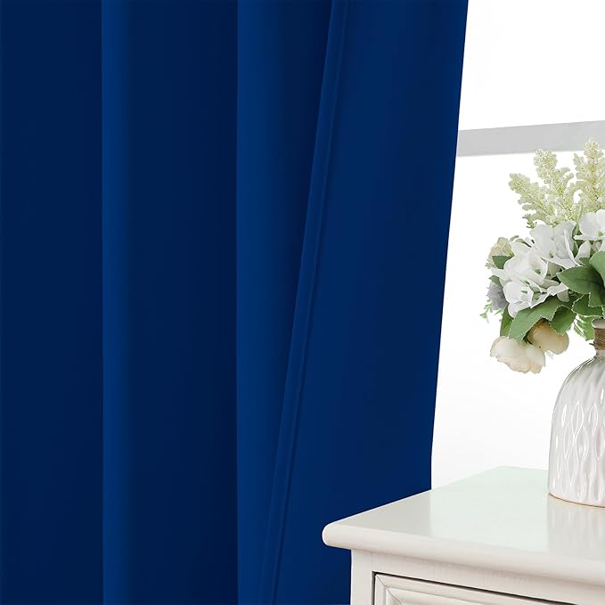 CUCRAF Royal Blue Blackout Curtains Customize, Rod Pocket Room Darkening Curtain for Bedroom Living Room, Thermal Insulated Window Drapes 1 Panel (Custom Size, Color)