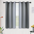 SimpleHome Ombre Room Darkening Curtains 45 inches Length for Bedroom,Grommet Gradient Light Blocking Grey Gradient Window Curtains for Living Room,2 Panels, 42x45 inches