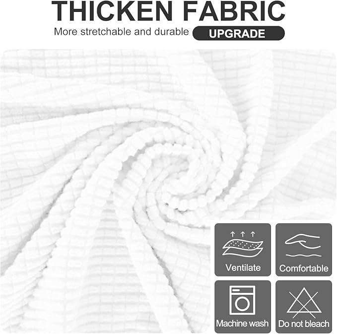 U-NICE HOME Stretch Futon Cover Armless Bed Slipcover - Soft Jacquard Fabric Washable for Pet Friendly, Ivory White