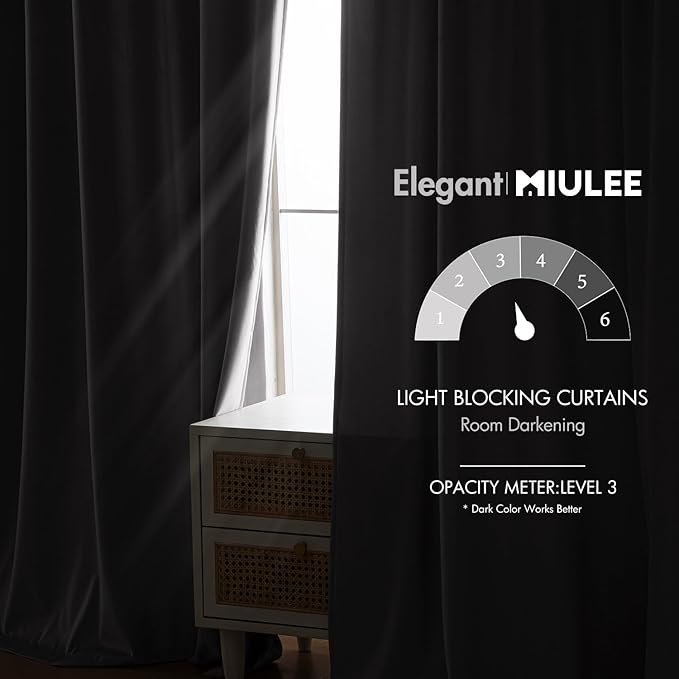 MIULEE Silver Gray Velvet Curtains 96 inches - Luxury Blackout Curtains for Bedroom Living Room Thermal Insulated Super Soft Window Drapes Rod Pocket & Back Tab, W52 x L96 inches, 2 Panels
