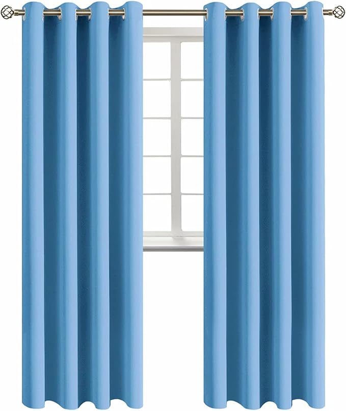 BGment Room Darkening Curtains 95 Inches Long - Grommet Thermal Insulated Drapes Window Treatment Curtains for Bedroom, 2 Panels, 52 x 95 Inch, Sky Blue