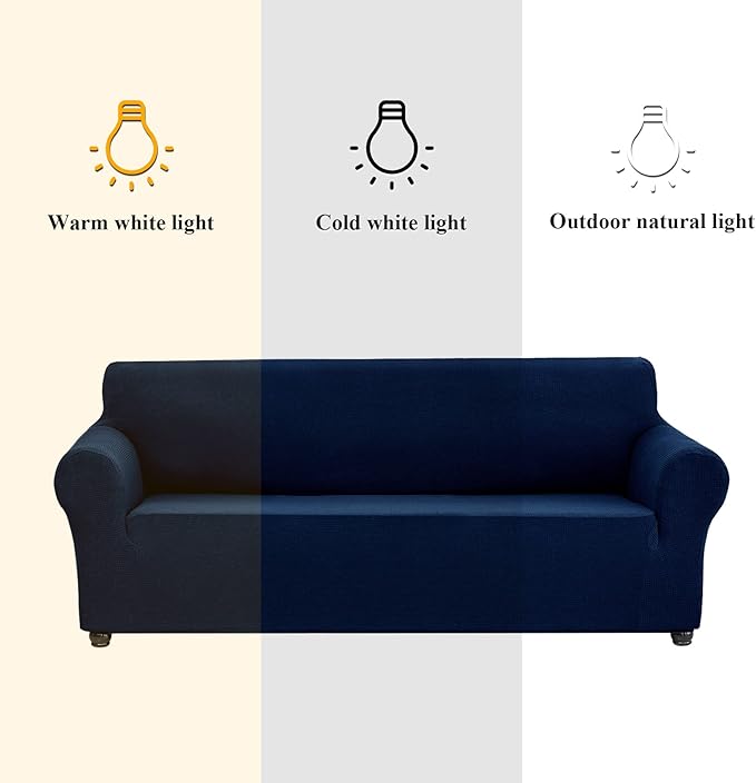Joccun Stretch Chair Couch Cover,1-Piece Sofa Slipcover Spandex Jacquard Fabric Sofa Covers with Elastic Bottom,Washable Furniture Protector for Dogs,Cats,Kids(Armchair,Navy)