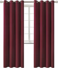 BGment Christmas Blackout Curtains - Grommet Thermal Insulated Room Darkening Bedroom and Living Room Curtains, Set of 2 Curtain Panels (52 x 84 Inch, Burgundy)