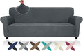 ZNSAYOTX Oversized Super Stretch Couch Cover (92"-115"), New Striped Sofa Covers Comfortable & Durable, Dog Cat Pets Friendly Extra Large Spandex Sofa Slipcovers (Dark Grey, XL Sofa)