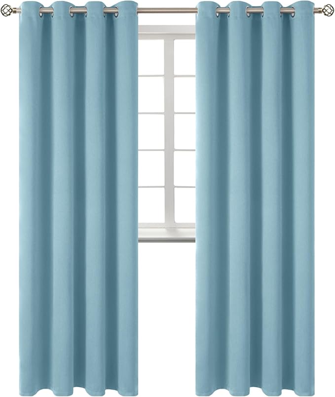 BGment Room Darkening Curtains 95 Inches Long - Grommet Thermal Insulated Drapes Window Treatment Curtains for Bedroom, 2 Panels, 52 x 95 Inch, Greyish Blue