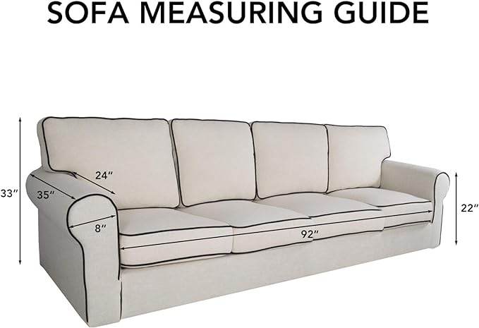 PureFit Super Stretch 4 Seater Sofa Slipcover – Spandex Non Slip Soft Couch Sofa Cover, Washable Furniture Protector with Non Skid Foam and Elastic Bottom for Kids, Pets （XX Large, Dark Gray）