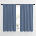 NICETOWN Kitchen Curtains, Short Blackout Curtains & Drapes, Small Window Rod Pocket Draperies for Bedroom (Stone Blue, 42 inches Wide x 54 inches Long, Set of 2)