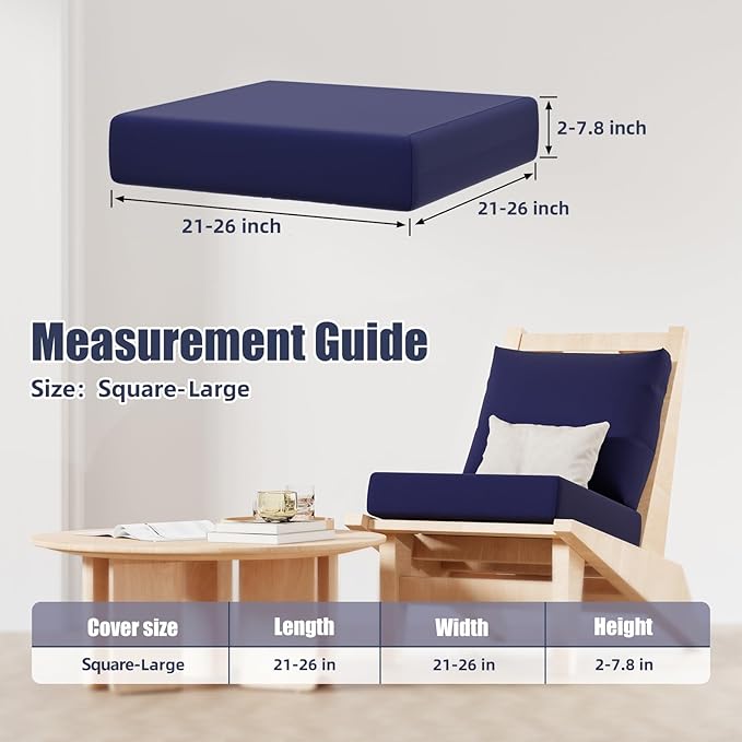 8Pcs Stretch Patio Cushion Covers, Outdoor Couch & Sofa Replacement Slipcovers for Patio Furniture Cushion Covers, Washable Reusable Furniture Protector