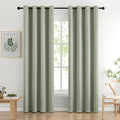 MIULEE Blackout Curtains for Bedroom Living Room Thermal Insulated Room Darkening Grommet Top Solid Light Blocking Drapery Set of 2 Window Panels 52 x 90 Inches Sage Green