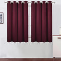 LEMOMO Blackout Curtains 66 x 54 Inch Long Burgundy Red Curtains Set of 2 Panels Room Darkening Curtains for Bedroom and Living Room