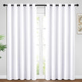 Yakamok Blackout Curtains Room Darkening Thermal Insulated Window Panels,Solid Grommet Top Drapes for Bedroom/Living Room(62Wx96L, Pure White, 2 Panels)