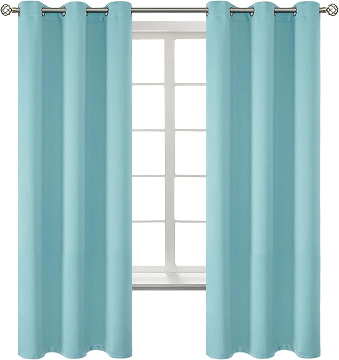 BGment Blackout Curtains - Grommet Thermal Insulated Room Darkening Bedroom and Living Room Curtains, Set of 2 Panels (42 x 63 Inch, Baby Blue)