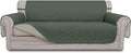 Easy-Going 4 Seater Sofa Slipcover Reversible Sofa Cover Water Resistant Couch Cover with Foam Sticks Elastic Straps Furniture Protector for Pets Children Dog Cat (XX-Large, Greyish Green/Beige)