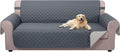 U-NICE HOME Reversible Sofa Cover Couch Cover for Dogs with Elastic Straps Water Resistant Furniture Protector for Pets Couch Cover for 3 Cushion Couch (Sofa, Dark Blue/Light Grey)